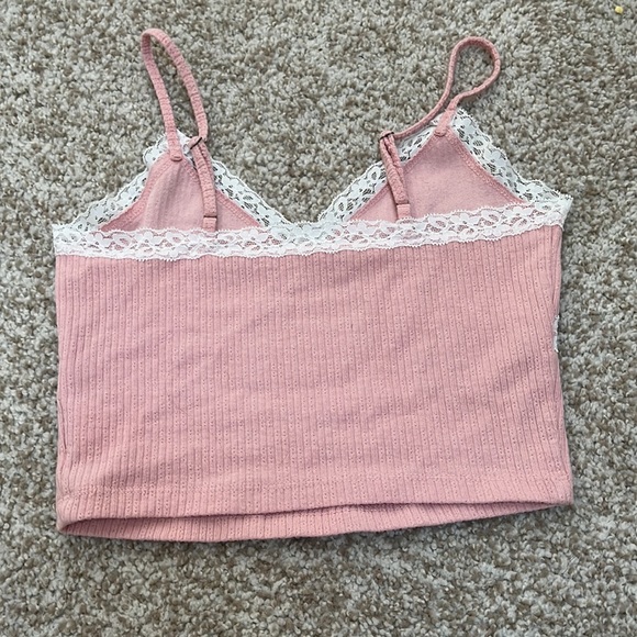 Pink/White lace Cami/Crop - Picture 2 of 2